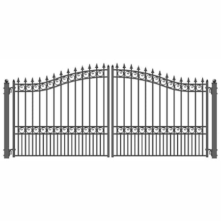 Tepee Supplies 14 ft. London Style Iron Wrought Dual Swing Driveway Gate TE883308